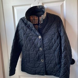 Burberry Brit black diagonal quilted jacket sz S/M